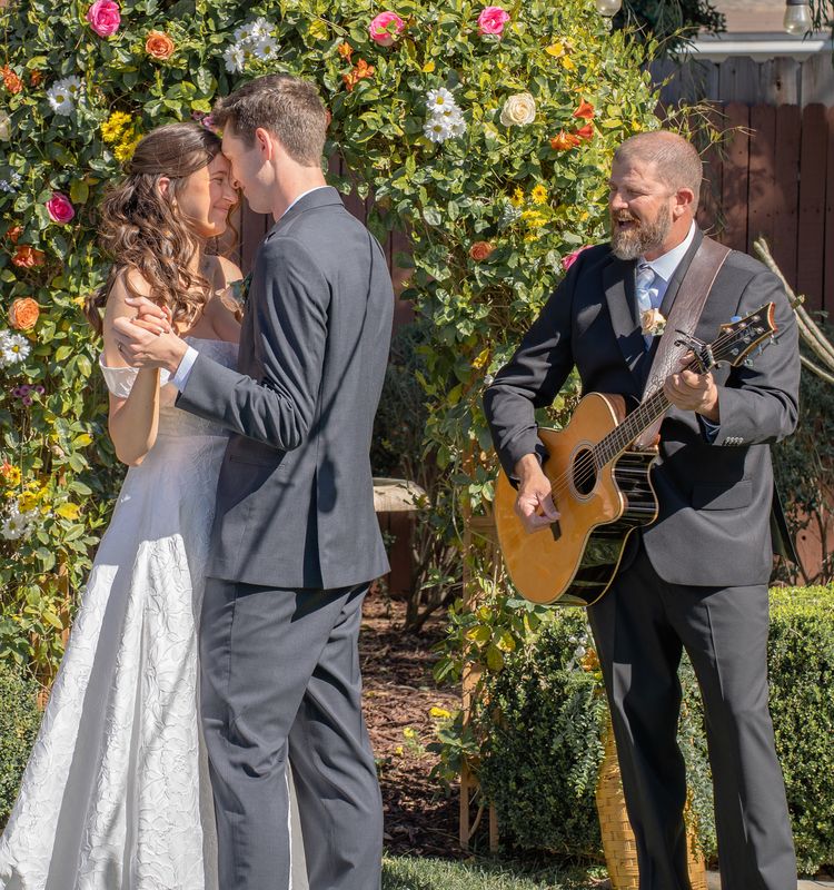 The first kiss at the ceremony